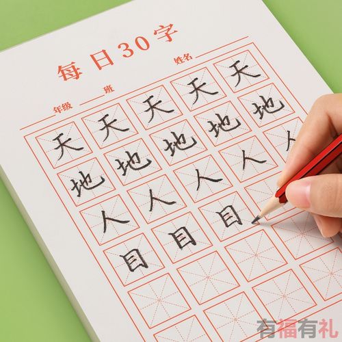 每日三十字字帖田字格暑假写字专练天天硬币笔书法练习用纸30方格