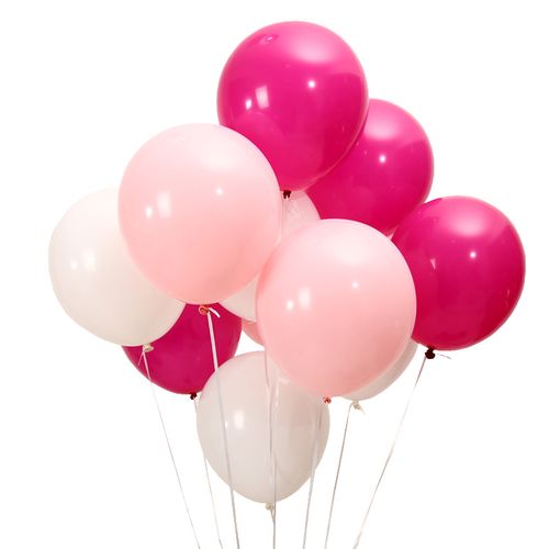 生日派对装饰布置气球婚礼派对装饰气球高弹力进口圆形气球粉色系