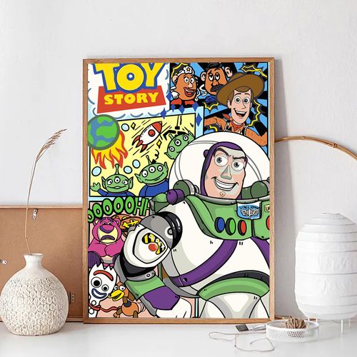 toy玩具总动员巴斯光年数字油画diy卡通动漫儿童手工填色装饰挂画