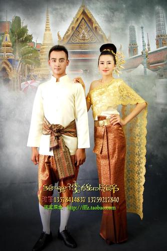 【傣王妃】泰国服装男女搭配影楼拍照写真结婚礼服套装兜裆裤披纱