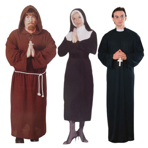 万圣节成人服装男女cosplay化妆舞会传教士牧师服装神父修女服装
