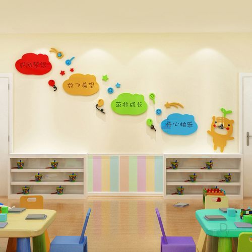 幼儿园墙面装饰墙贴儿童房装饰卡通3d立体贴画楼梯走廊文化墙布置