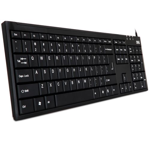 得力3712有线键盘静音设计打字笔记本台式电脑办公usb接口防水