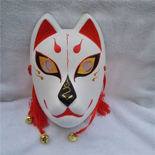 全脸狐狸面具 妖狐塑料面具 表演面具 彩绘狐狸面具 pvc动漫面具