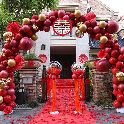 结婚气球拱门支架小区室外婚礼装饰场景布置路引花拱门口婚庆用品