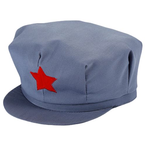新四军帽八角帽红军帽八路军帽五角星帽儿童红星绿红卫兵表演帽子