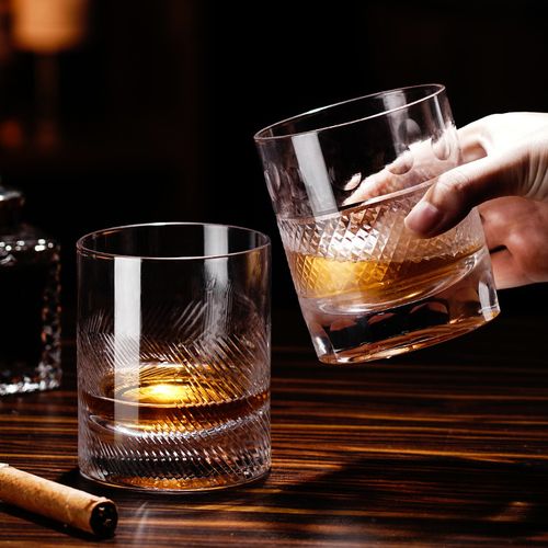 厚底刻花威士忌杯 古典鸡尾酒杯 酒吧专用杯洋酒杯冰球杯水杯酒杯
