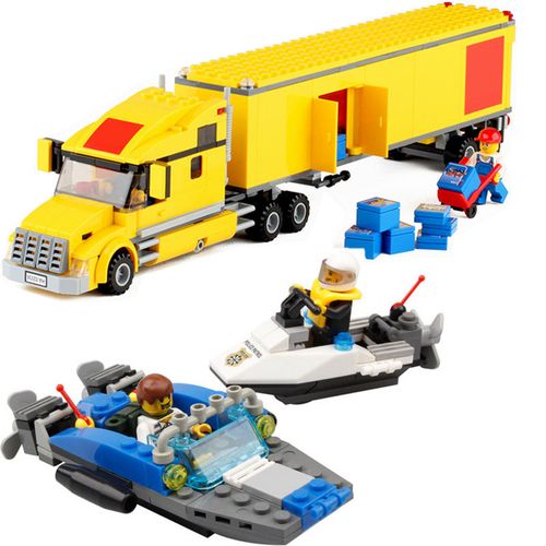 乐高3221 城市系列黄色大卡车厢式货柜车运输车积木新品男孩玩具 黄色