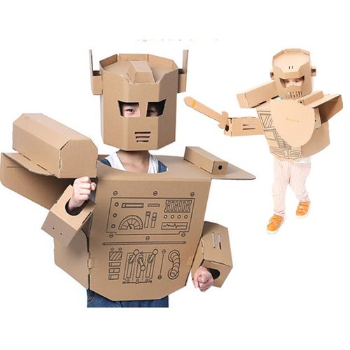 可穿戴纸箱机器人金刚铠甲表演道具儿童玩具diy手工