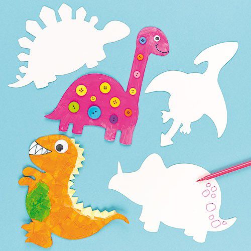 幼儿园纸质白坯恐龙儿童diy涂画手工制作材料纸板diy