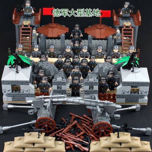 乐高lego积木军事系列八路军人仔男孩拼装基地战壕儿童玩具610岁礼物