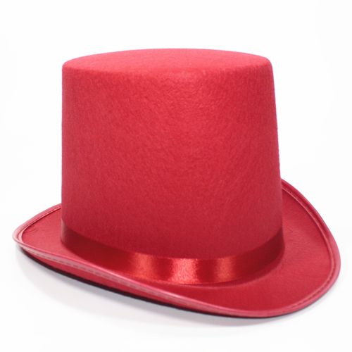表演高帽演出帽子红色魔术师帽高礼帽爵士绅士帽子