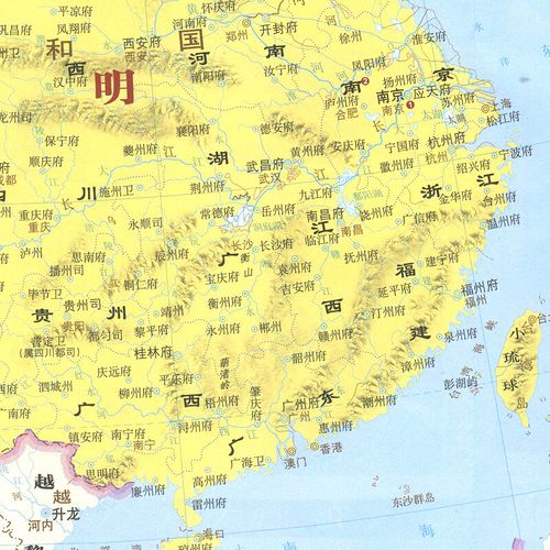 明代历史地图 中国古代地图 图说中国历史 明朝地图 古今地名对照.