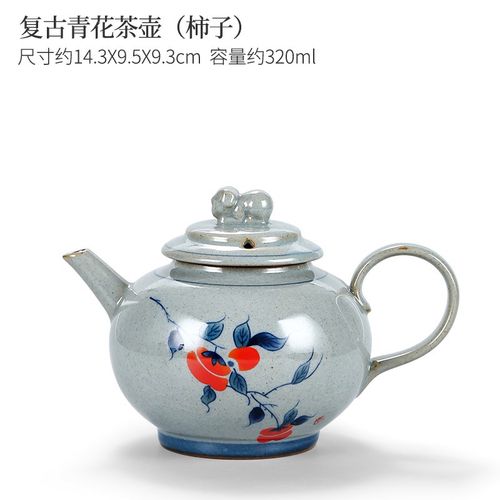 唐丰复古青花陶瓷茶壶单个家用功夫泡茶壶陶瓷过滤沏茶器简约 复古
