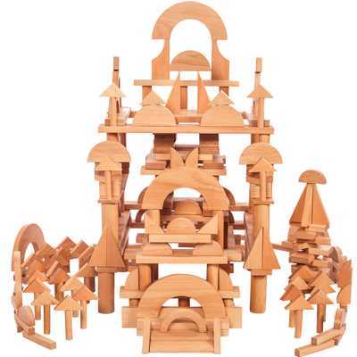 高档幼儿园超大型实木实心积木大块原木质建构拼装搭建木头制儿童