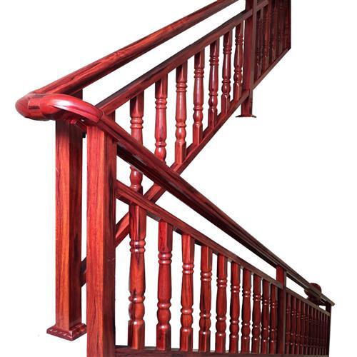 保赢铝合金楼梯扶手护栏室内仿木栏杆自装红酸枝中式豪华别墅扶手