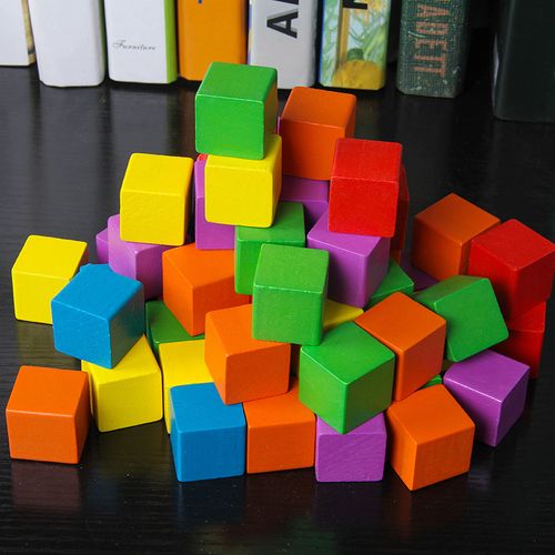 积木方块正方形拼装孩子木质玩具训练木块小孩建构