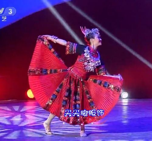 一抹红民族服高山族舞蹈服装高山族演出服少数女装舞台装儿童表演