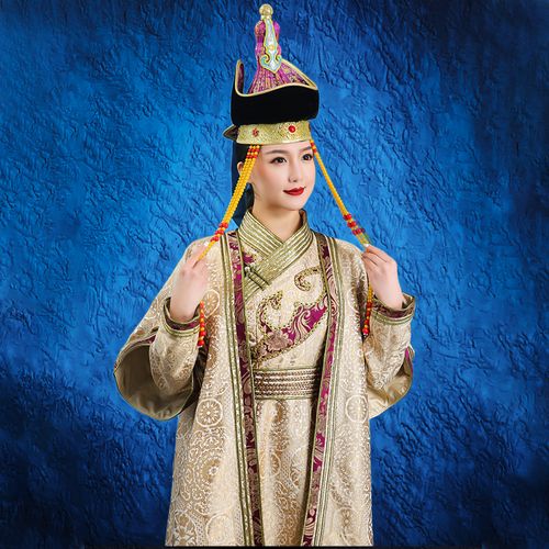 元朝大汗王妃蒙古贵族部落走秀款晚礼婚礼礼服民族服装