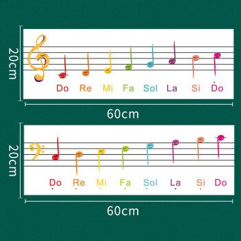 识记卡片磁性贴启蒙五线四格谱教具学用钢琴谱早音阶高音低音60x20cm