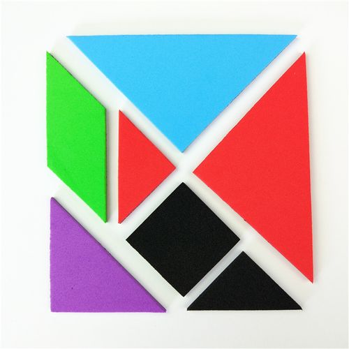 磁性贴冰箱贴正方形圆形三角形磁性七巧板eva白板磁贴