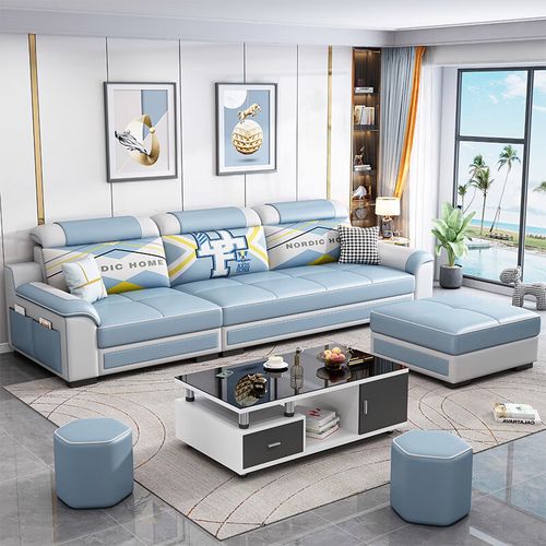 百益永进沙发品牌前十名现代简约中小户型科技布沙发北欧客厅家用可