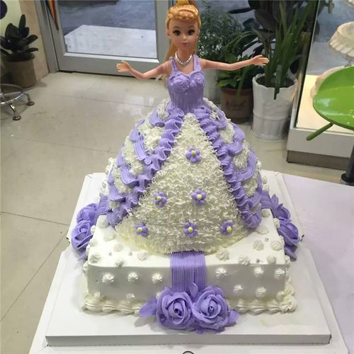 新款芭比娃娃生日蛋糕儿童迷糊泡澡娃娃女孩公主蛋糕全国同城配送