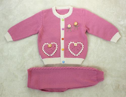 纯手工编织1-2岁儿童毛衣,手打单排扣宝宝毛衣婴儿开衫毛衣童装