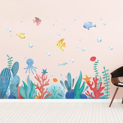 卡通创意海底世界腰线贴儿童房墙面布置装饰品幼儿园