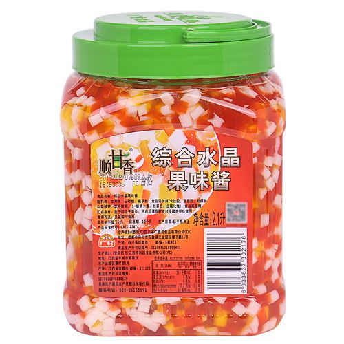 广村五彩蒟蒻2.1l水晶综合椰果果甜品冰沙珍珠奶茶原料彩色