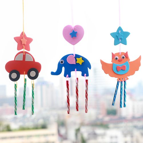 diy风铃儿童eva创意粘贴手工制作材料包幼儿园亲子活动益智力玩具