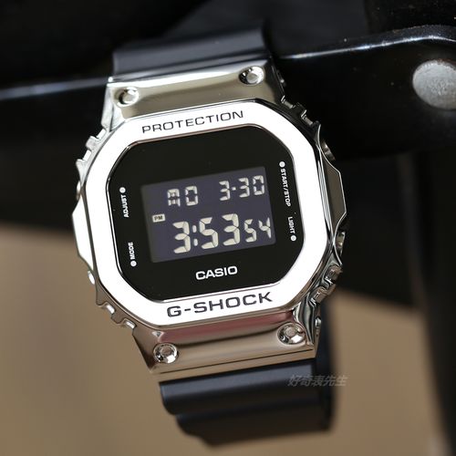 卡西欧金属小方块g-shock复古方形手表运动男女gm-5600-1 s5600