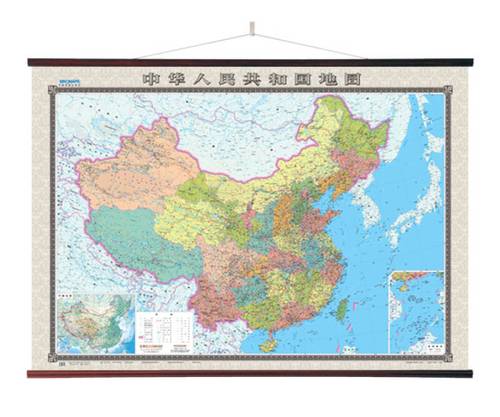 中国地图挂图(小四全1.8米*1.3米 无拼缝专业挂图)