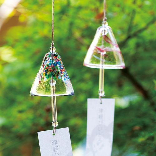 津轻 日式手工彩色玻璃风铃日本制礼品 石塚硝子