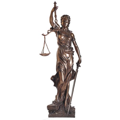 仿铜司法公平公正正义女神忒弥斯雕塑雕像律师办公室法律天平摆件