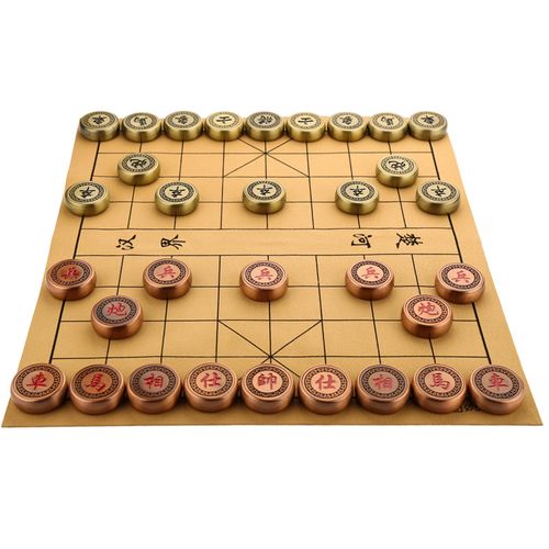 折叠象棋风中国铜金属件工艺品套装摆合金成人大号