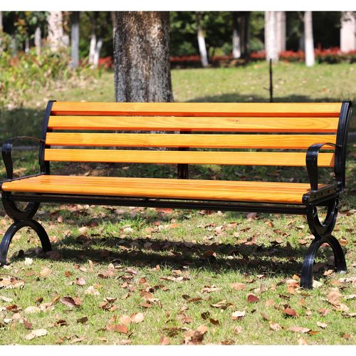 公园户外休闲实木长椅椅子塑木公共座椅铁艺排椅系列