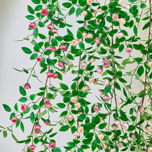仿真玫瑰花藤假花藤条空调暖气管道藤蔓缠绕装饰塑料高档植物遮挡