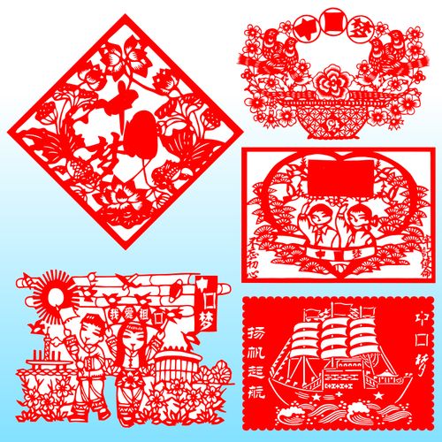 童心中国梦爱祖国剪纸窗花贴红色文化创意学校幼儿园宣传成品装饰