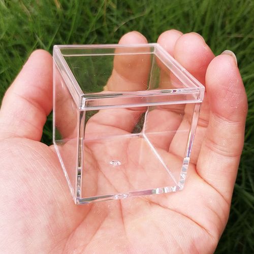 糖果罐 炫彩糖罐正方形透明盒子塑料结婚喜糖包装小盒子装东西ps带盖