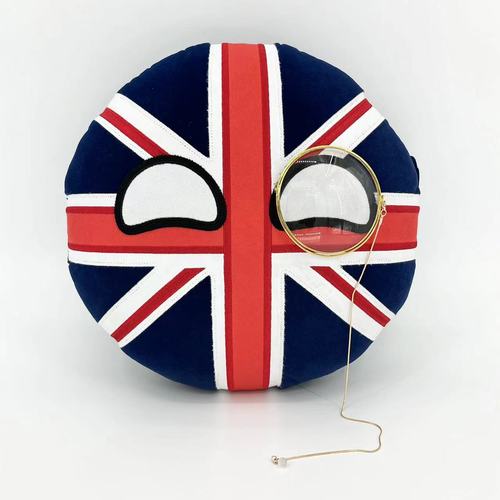 英国球头套 含单片镜 国家人刺绣抱枕圆形靠枕漫画二次元周边
