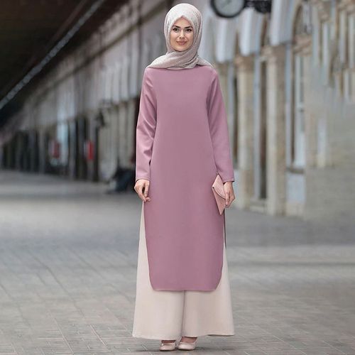 穆斯林女装abaya长款muslim中东衣服fashion回族晚礼服套装两件套