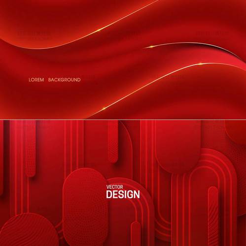 ins红色企业活动舞台晚年会颁奖典礼海报展板喷绘背景ai设计素材
