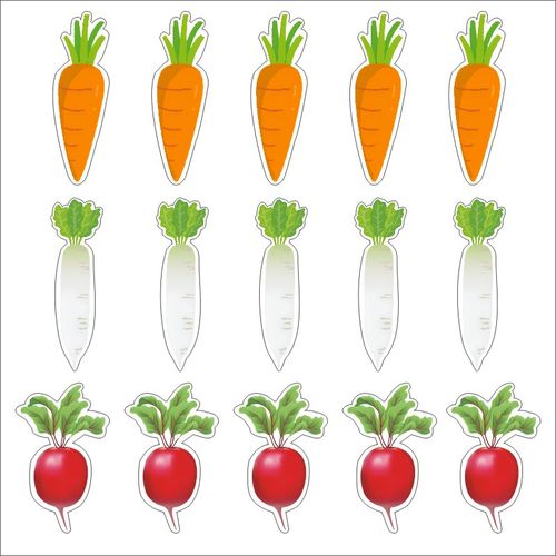萝卜贴纸 白萝卜 红萝卜贴画 纸贴画 幼儿园贴纸 蔬菜z