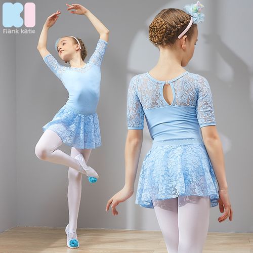 春夏季儿童舞蹈服装短袖女童练功服幼儿芭蕾舞蹈裙女孩跳舞考级服