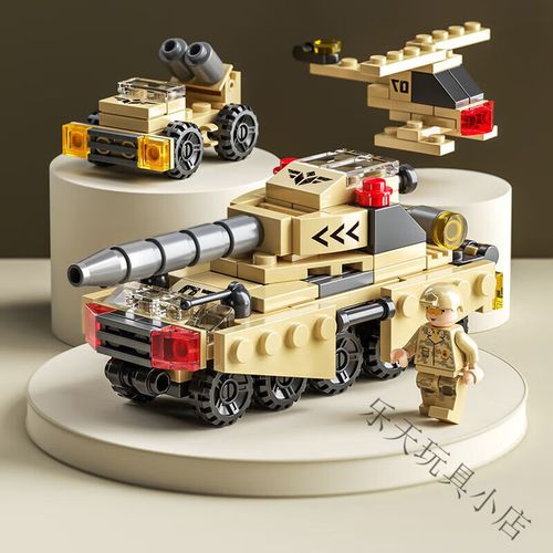 兼容乐高军事系列积木玩具警察飞机小颗粒拼图男孩儿童拼装积木 轮式