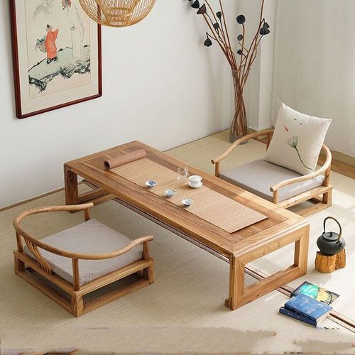 榻榻米茶桌阳台小茶几禅意地桌中式炕桌实木炕几古风复古书桌