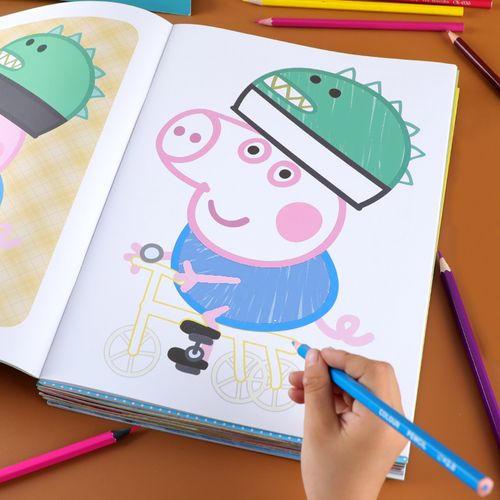 小猪佩奇涂色画画本儿童益智启蒙简笔描画书幼儿园填色涂鸦图画本