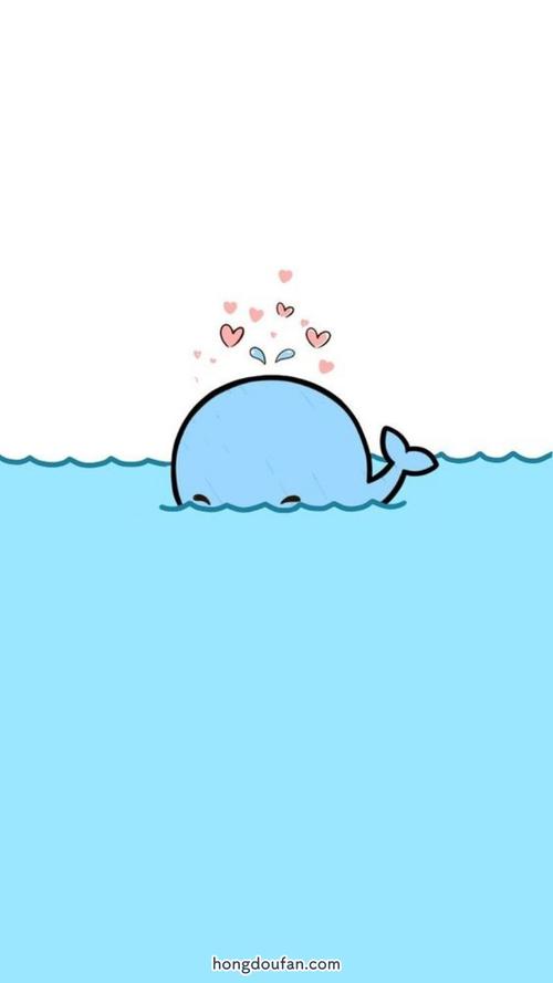 13张可爱的蓝色大鲸鱼卡通儿童简笔画!大海中的大精灵!