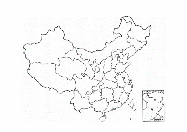 中国行政区划空白图有用doc10页
